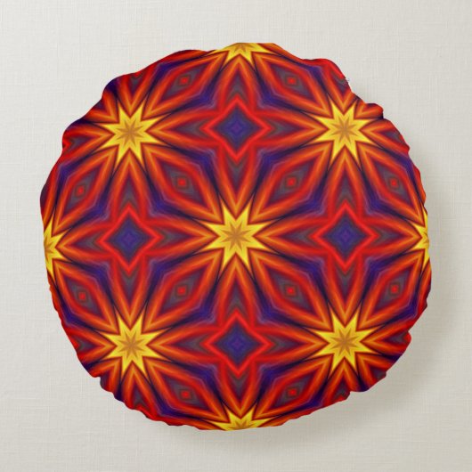 Abstract Colorful Pattern ラウンドクッション (裏面)