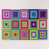 Abstract Colorful Quilt Pattern Puzzle ジグソーパズル (横)