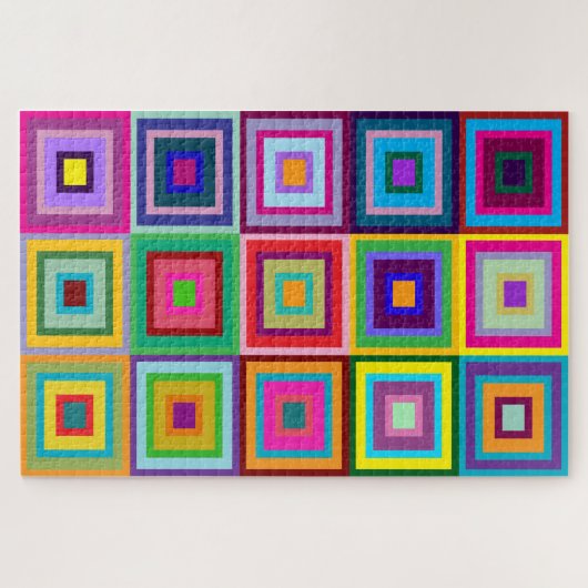 Abstract Colorful Quilt Pattern Puzzle ジグソーパズル (横)