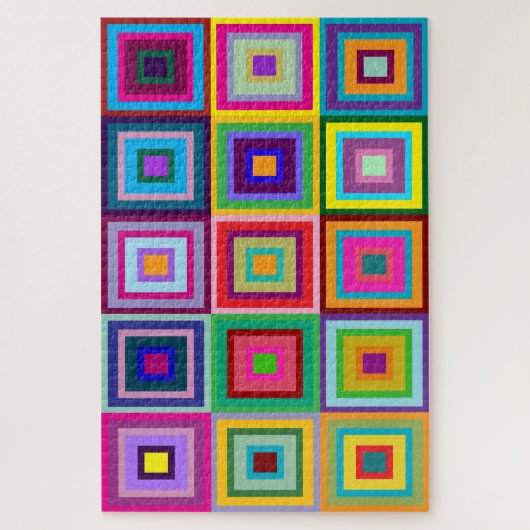 Abstract Colorful Quilt Pattern Puzzle ジグソーパズル (縦)