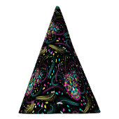 Abstract Colorful Spooky Skulls Halloween パーティーハット (右)