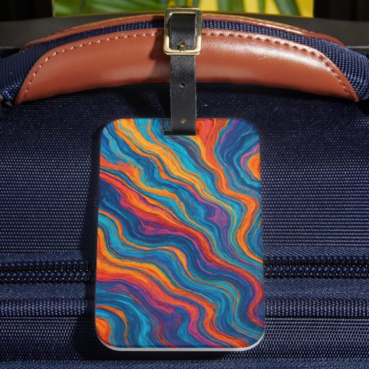 Abstract Colorful Waves Texture ラゲッジタグ (正面インサイチュ2)