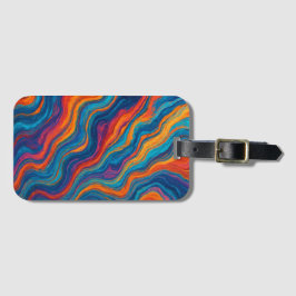 Abstract Colorful Waves Texture ラゲッジタグ