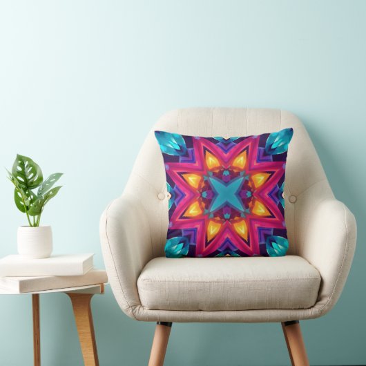 Abstract Colour Combination Throw Pillow クッション (椅子)