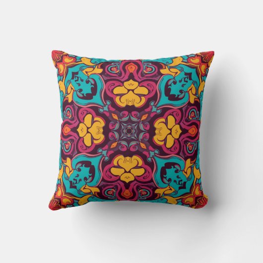 Abstract Colour Combination Throw Pillow クッション (裏面)