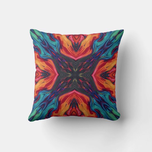 Abstract Colour Combination Throw Pillow クッション (裏面)
