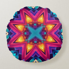 Abstract Colour Combination Throw Pillow ラウンドクッション