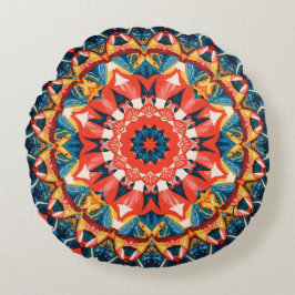 Abstract Colour Combination Throw Pillow ラウンドクッション