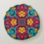 Abstract Colour Combination Throw Pillow ラウンドクッション (裏面)