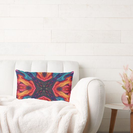 Abstract Colour Combination Throw Pillow ランバークッション (ソファ)