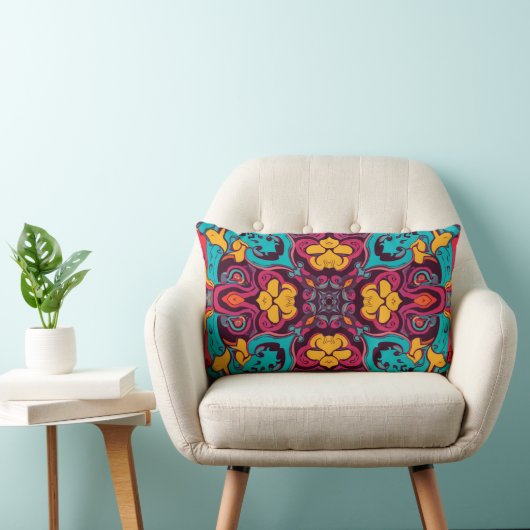 Abstract Colour Combination Throw Pillow ランバークッション (椅子)