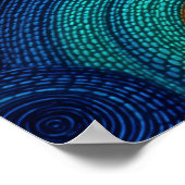 Abstract concentric circles in vibrant multicolor  ポスター (角)