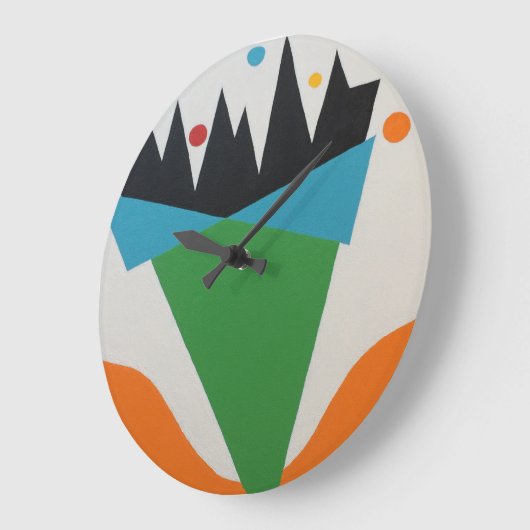Abstract Confetti Cone Round Clock ラージ壁時計 (傾斜)