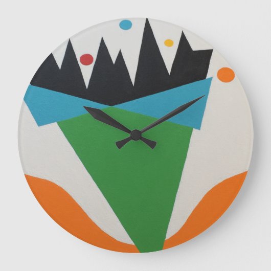 Abstract Confetti Cone Round Clock ラージ壁時計 (正面)