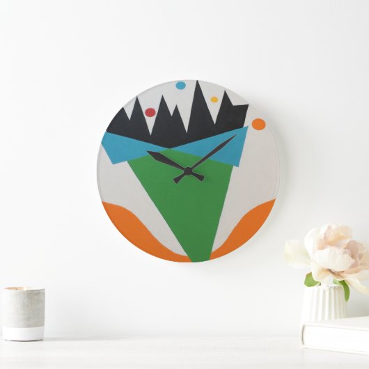 Abstract Confetti Cone Round Clock ラージ壁時計 (ホーム)