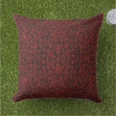 Abstract Contemporary Black Crosshatch On Red Rust アウトドアクッション (芝生)