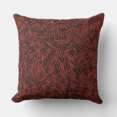 Abstract Contemporary Black Crosshatch On Red Rust アウトドアクッション (正面)