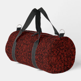 Abstract Contemporary Black Crosshatch On Red Rust ダッフルバッグ