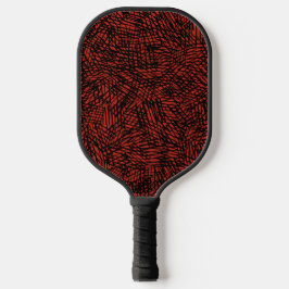 Abstract Contemporary Black Crosshatch On Red Rust ピックルボールラケット