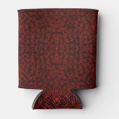 Abstract Contemporary Black Crosshatch On Red Rust 缶クーラー (正面)