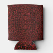Abstract Contemporary Black Crosshatch On Red Rust 缶クーラー (裏面)