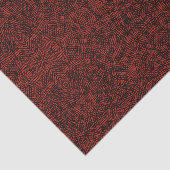 Abstract Contemporary Black Crosshatch On Red Rust 薄葉紙 (詳細)