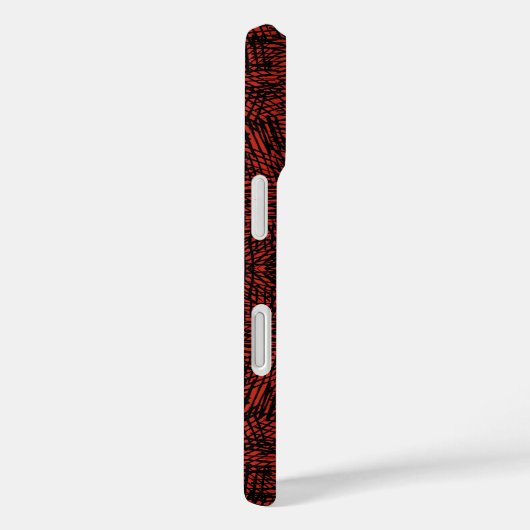 Abstract Contemporary Black Crosshatch On Red Rust Case-Mate iPhoneケース (裏面 / 右)
