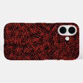 Abstract Contemporary Black Crosshatch On Red Rust Case-Mate iPhoneケース (裏面 (横))