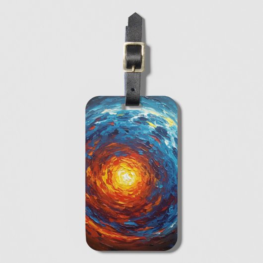 Abstract Core - Painterly Style Vibrant Art ラゲッジタグ (正面縦)