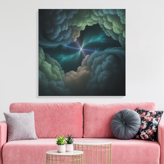 Abstract Cosmic Cloud Wall Art Canvas キャンバスプリント (インサイチュ (リビング))