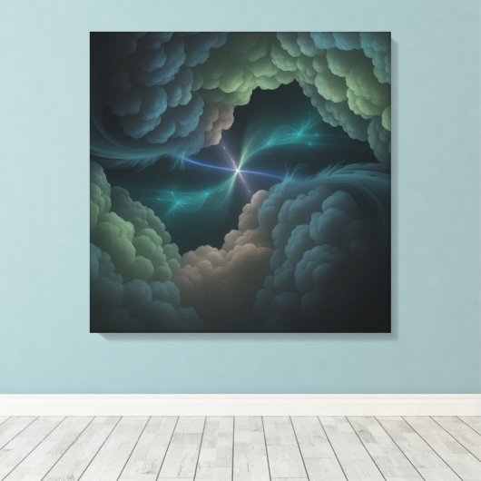 Abstract Cosmic Cloud Wall Art Canvas キャンバスプリント (インサイチュ (ウッドフロア))