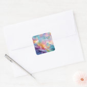 Abstract cosmic floral explosion in pastel スクエアシール (封筒)