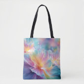 Abstract cosmic floral explosion in pastel トートバッグ (正面)