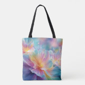 Abstract cosmic floral explosion in pastel トートバッグ (裏面)
