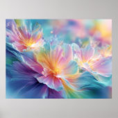 Abstract cosmic floral explosion in pastel ポスター (正面)