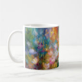 Abstract cosmic floral explosion in pastel colors コーヒーマグカップ (左)