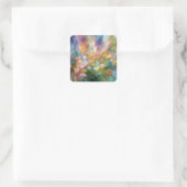 Abstract cosmic floral explosion in pastel colors スクエアシール (バッグ)