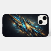 Abstract Cosmic Lightning Bolt - Electric Blue and Case-Mate iPhoneケース (裏面 (横))