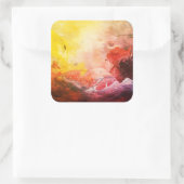 Abstract Cosmic Universe Painting Fiery Colors スクエアシール (バッグ)