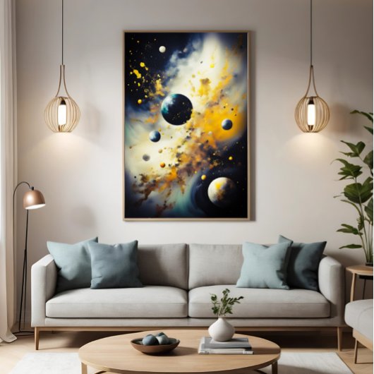 Abstract Cosmos: Planets in Dance キャンバスプリント