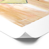 Abstract Couple Neutral Beige Wall Art Orange ポスター (角)