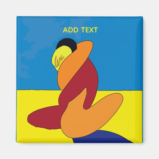 Abstract Couple On Beach マグネット (正面)