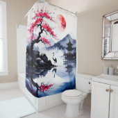 Abstract Crane 001 Shower Curtain シャワーカーテン (インサイチュ)