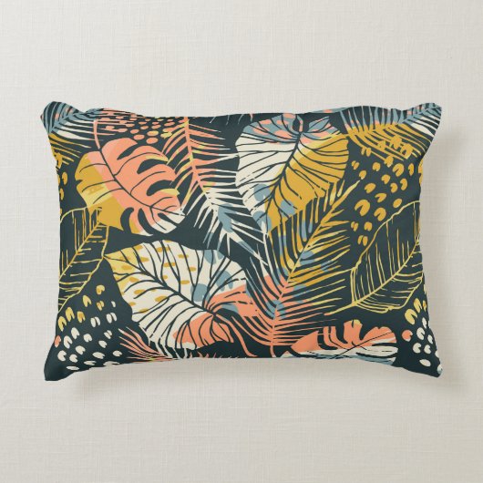 Abstract creative seamless pattern with tropical p アクセントクッション (正面)