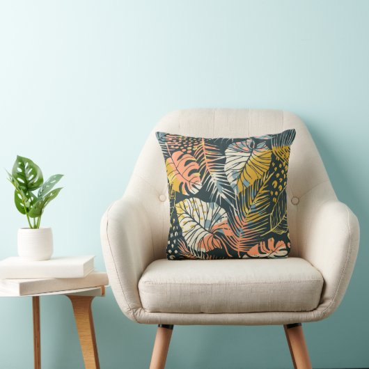 Abstract creative seamless pattern with tropical p クッション (椅子)