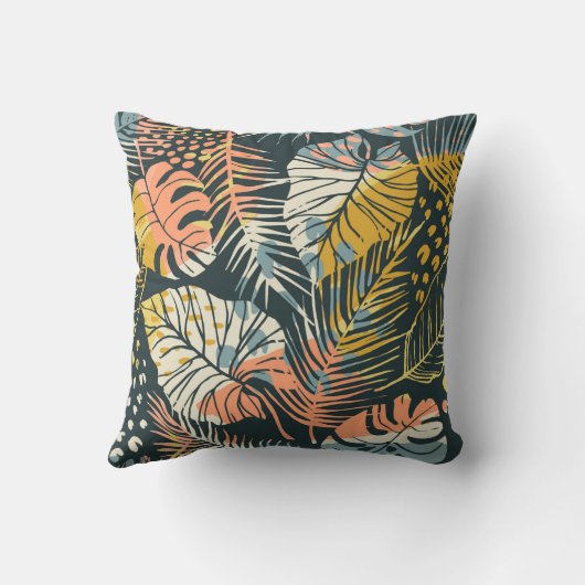 Abstract creative seamless pattern with tropical p クッション (裏面)