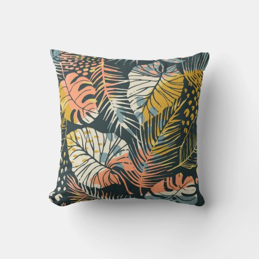 Abstract creative seamless pattern with tropical p クッション (正面)
