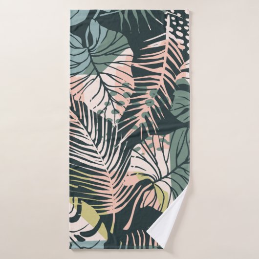 Abstract creative seamless pattern with tropical p バスタオル (バスタオル)