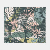 Abstract creative seamless pattern with tropical p フリースブランケット (正面(横))