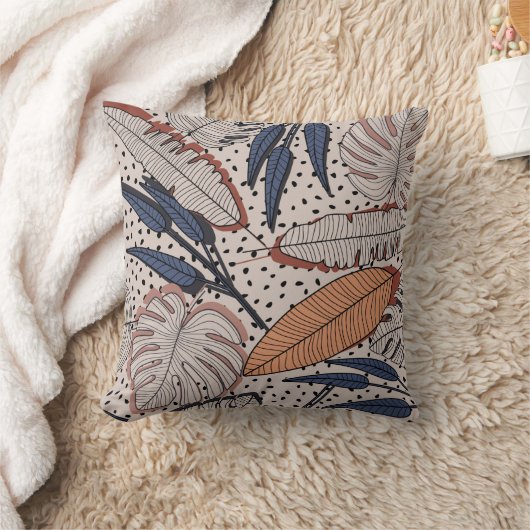 Abstract creative tropical seamless pattern on bac クッション (ブランケット)